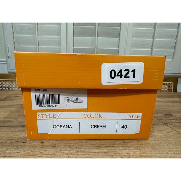 Miz Mooz NYC Oceana Heels Sandals Cream Leather Size 9/9.5 US 40 EU NIB Wedding - Picture 11 of 15